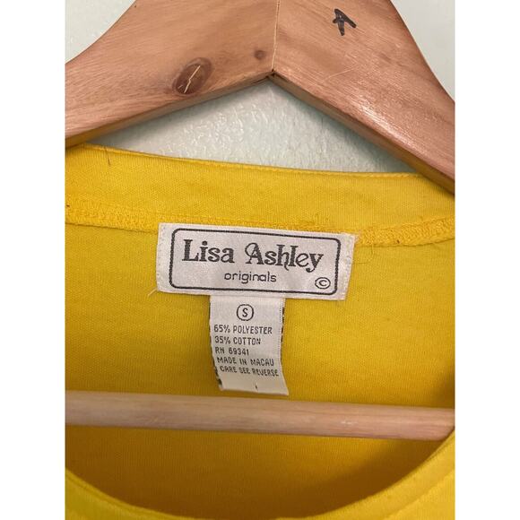 Vintage Lisa Ashley Womens Cardigan Small Yellow Floral Beaded Cottagecore 90s - Picture 4 of 13